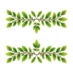 Decorative Green Leaf Borders with Berries for Elegant Design and Nature-Themed Projects