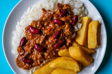 Mexican Stlye Chilli Con Carne With Chuncy Fries Or Chips