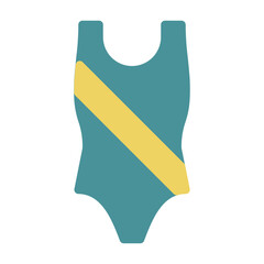 Swimsuit Icon in Flat Style. Color Fill
