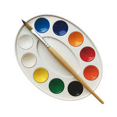 Palette Diluted Multicolored Paints  isolated