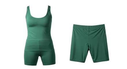 Womens Green Sporty Tank Top and Shorts Set.