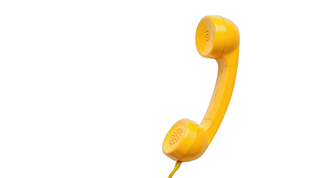 Vintage Yellow Rotary Phone Handset A Retro Communication Icon