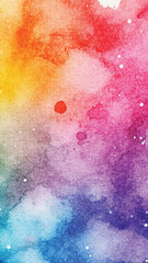 Vibrant Watercolor Rainbow Gradient Abstract Background.