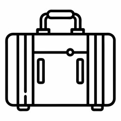 black suitcase isolated on white