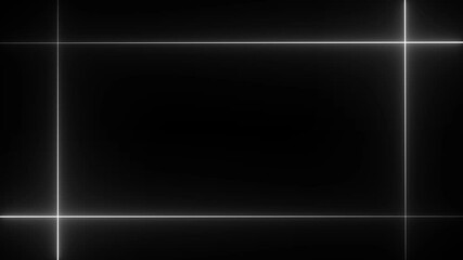 Neon line glowing rectangle frame on black screen. Glowing neon frame background animation rectangle shape. - Powered by Adobe