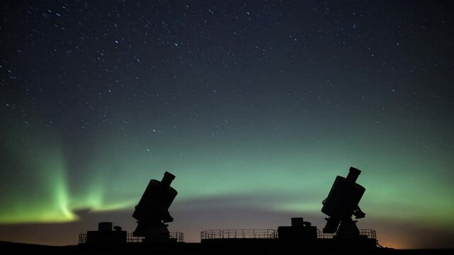 Observing the Night Sky at a Remote Observatory With Powerful Telescopes in the Fading Twilight Generative AI