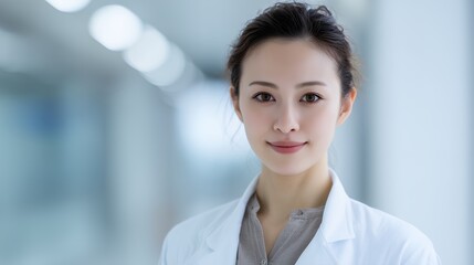 Obraz premium Confident Asian female doctor healthcare professional portrait