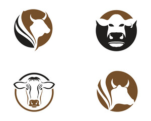 Cow Logo Template vector icon illustration