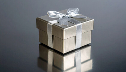 Small Gift Box with Ribbon Top Elegant Present Wrapped for Special Occasions