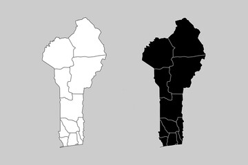 Benin map icon. Benin outline map. Simple icon design. Vector illustration