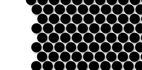 Black tiles wall. round marble textures, ball tiles. Top view pavement circle block black texture with seamless patterns floor background. Air Bubble wrap texture background. Textured Background.