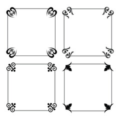 Ornamental label frames. decorative vintage frame and retro badge set