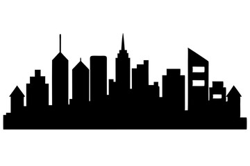 Fototapeta premium A city skyline silhouette is isolated on white background