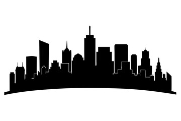 Fototapeta premium Isolated city skyline illustration on white background