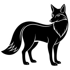 Fototapeta premium Silhouette of a fox isolated on white background