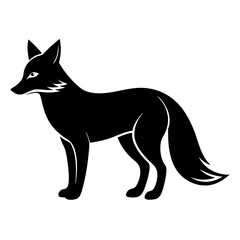 Obraz premium Silhouette of a fox isolated on white background