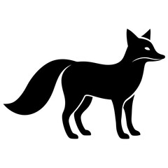 Obraz premium Silhouette of a fox isolated on white background