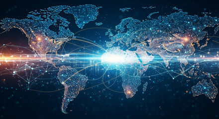 Global Network Technology World Map
