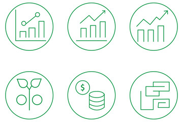 Set of line icon related to income, salary, money, business. Outline icon collection. Editable stroke. Vector illustration. EPS 10