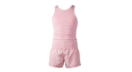 Pink Athletic Tank Top and Shorts Set.