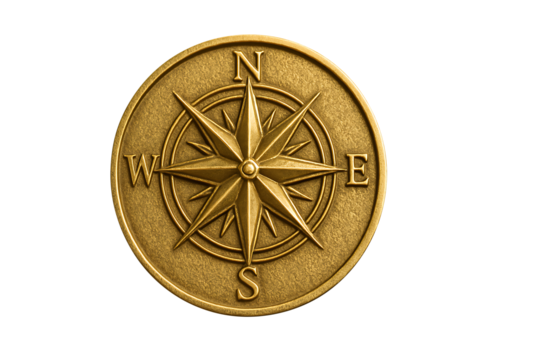Compass rose isolated on transparent background - Powered by Adobe