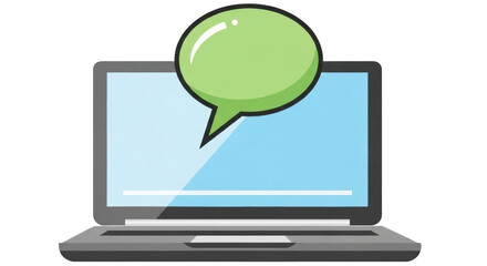Isolated Laptop with Speech Bubble