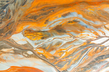 Vibrant abstract aerial view of dynamic landscape patterns