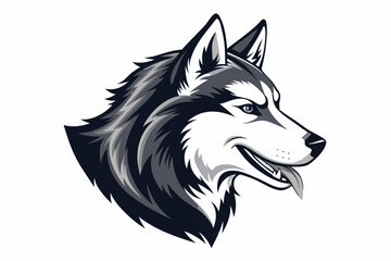Fototapeta premium Detailed Profile View of a Husky Dog Head