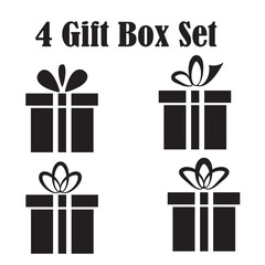 Minimalist Black Gift Box Silhouettes 