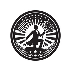 patriotic vector silhouette clip art logo design illustration. Independence day abstract graphic idea collection