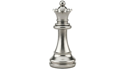 Isolated Silver Chess Queen Piece