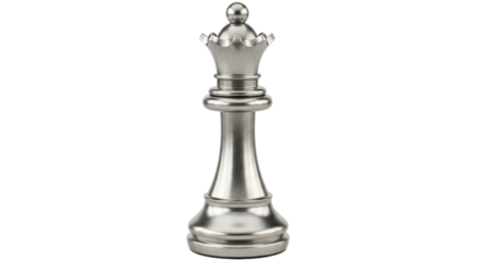 Isolated Silver Chess Queen Piece