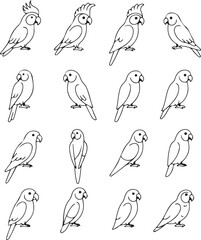 16 Pixel Art Parrots:  A Collection of Unique Avian Designs for Artists & Designers