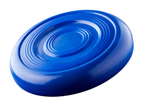 Blue plastic flying disc isolated on white background png
