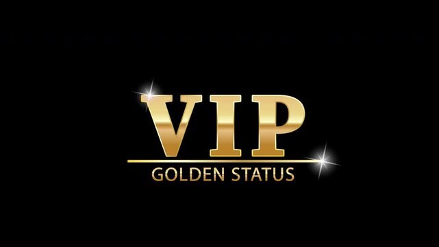 The golden stylized abbreviation of VIP. Animation for websites, apps, and creative design