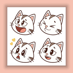 Cat breed flat collection