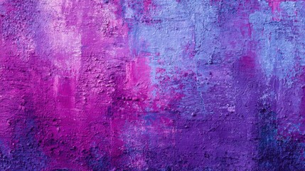 A striking abstract display features a textured wall adorned with rich shades of purple and violet, showcasing a blend of colors and patterns that create visual interest.