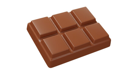 Fototapeta premium A close up view of a chocolate bar with six sections on a white background in a studio shot style