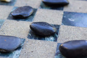 black and white stones