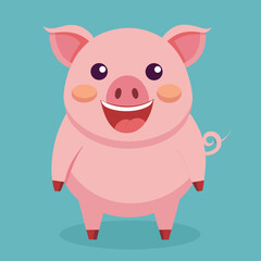 pig, cartoon, animal, piglet, farm, pink, vector, illustration, baby, cute, pork, mammal, piggy, character, funny, fun, smile, comic, isolated, art, drawing, fat, happy, pet, swine