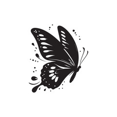 Elegant Butterfly Silhouette Vector Design, Black and White Butterfly, butterfly pattern, t-shirt design butterfly, Decorative Butterfly Silhouette Artwork, butterfly shape, silhouette animal,