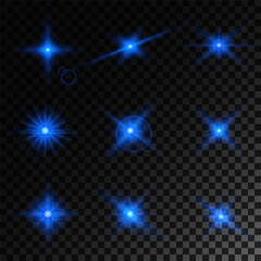Lens Flare, light glow effect. sun or realistic shining star with backlight effect. bokeh glitter and sparkles or sparkles on transparent background.