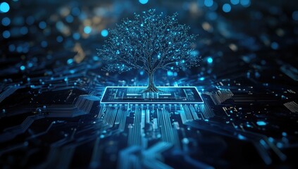 Digital tree of life on a circuit board