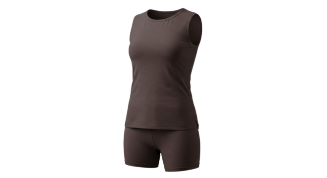 Womens Dark Brown Tank Top and Shorts Set.