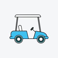 Golf cart vector art illustration