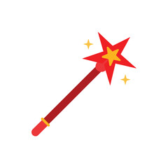Magic wand stick with star vector art illustration