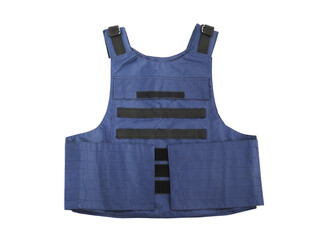 Bulletproof vest on white background, top view. Police equipment