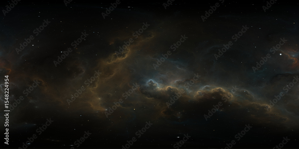 Wall mural 360 degree space nebula. giant interstellar cloud with stars, equirectangular projection, environmen