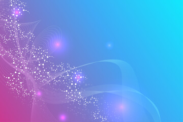 Structure molecule and communication. Dna, atom, neurons. Scientific concept for your design. Connected lines with dots. Medical, technology, chemistry, science background. Vector illustration.