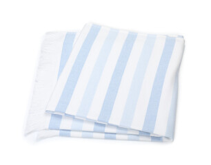 One striped beach towel isolated on white